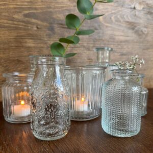 Vasen/ Kerzengläser - mittel gemischt (mit Struktur) - Set à 25Stk.