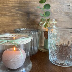 Vasen/ Kerzengläser - gross (mit & ohne Struktur) - Set à 15Stk.