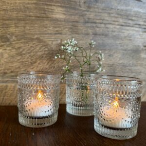 Kerzengläser - klein (mit Struktur) - Set à 24Stk.
